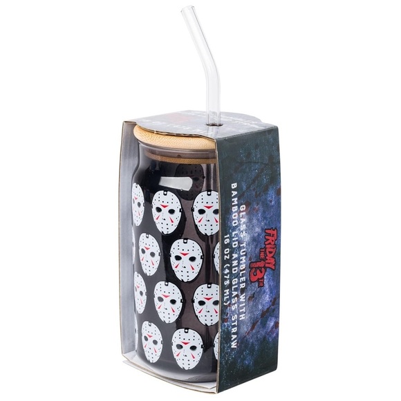 Friday The 13th - Silver Buffalo - Jason Vorhees Glass Jar Tumbler - BNIB - Picture 8 of 12